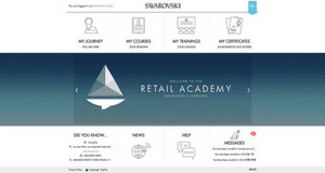 Swarovski Retail Academy Dashboard Screenshot - Absorb LMS - Talented Learning LMS Review
