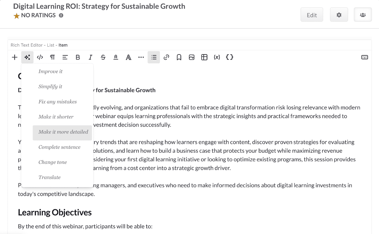 Path LMS Text Editor with AI